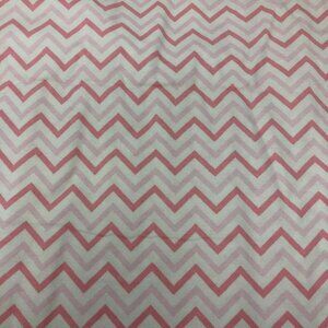 JoAnns White with Pink Chevron Cotton Fabric 2 yards x 43"